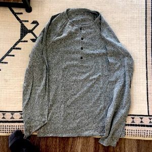 John Varvatos Star USA grey, long-sleeved Henley (Small)